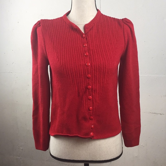St. John Sweaters - Vtg Red Cardigan. St John for Neiman Marcus.